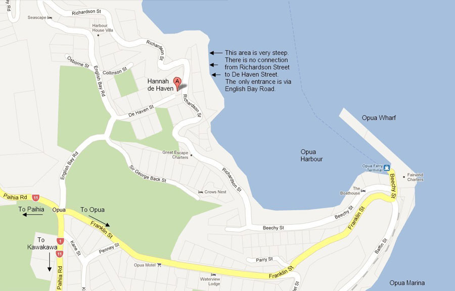 Detail Map to Hannah de Haven, Opua, Bay of Islands, New Zealand